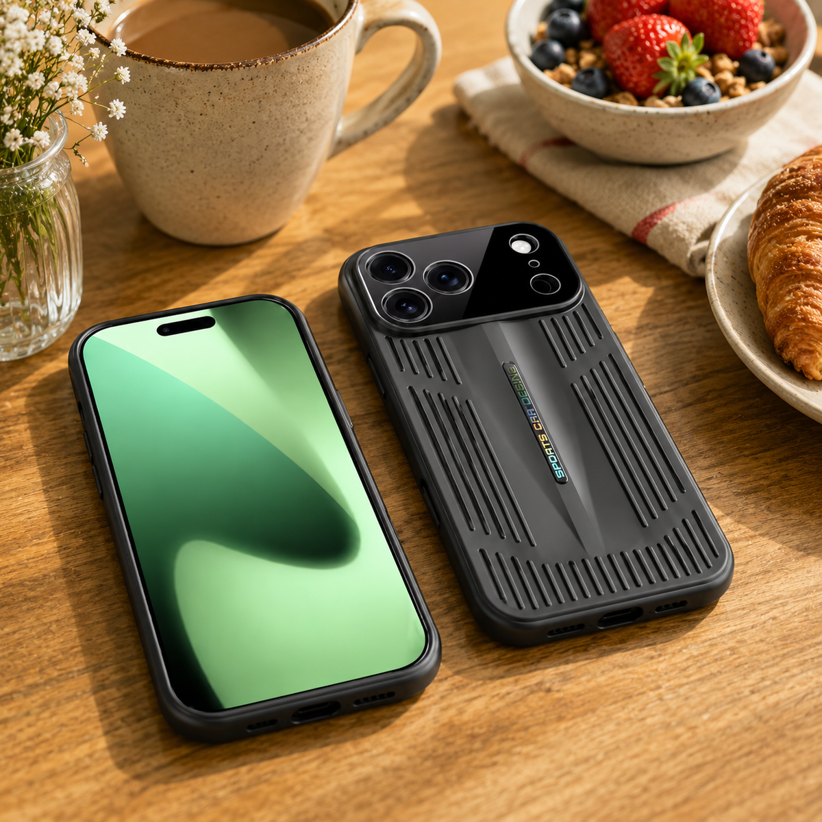 Premium iPhone Case Cooling Protective Cover Shockproof PC TPU Anti Scratch Anti Fingerprint Heat Dissipation Non Slip Slim Full Coverage