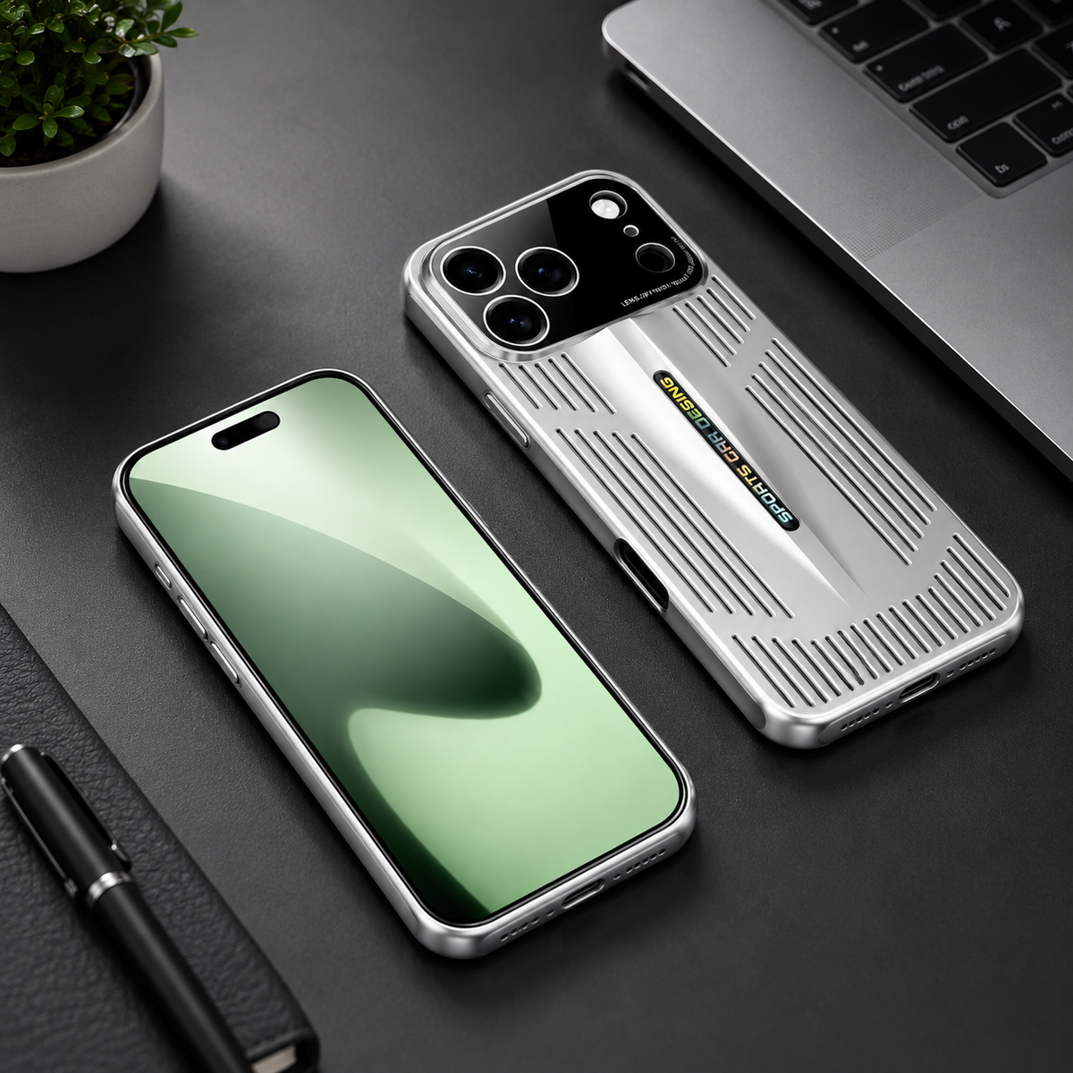 Premium iPhone Case Cooling Protective Cover Shockproof PC TPU Anti Scratch Anti Fingerprint Heat Dissipation Non Slip Slim Full Coverage
