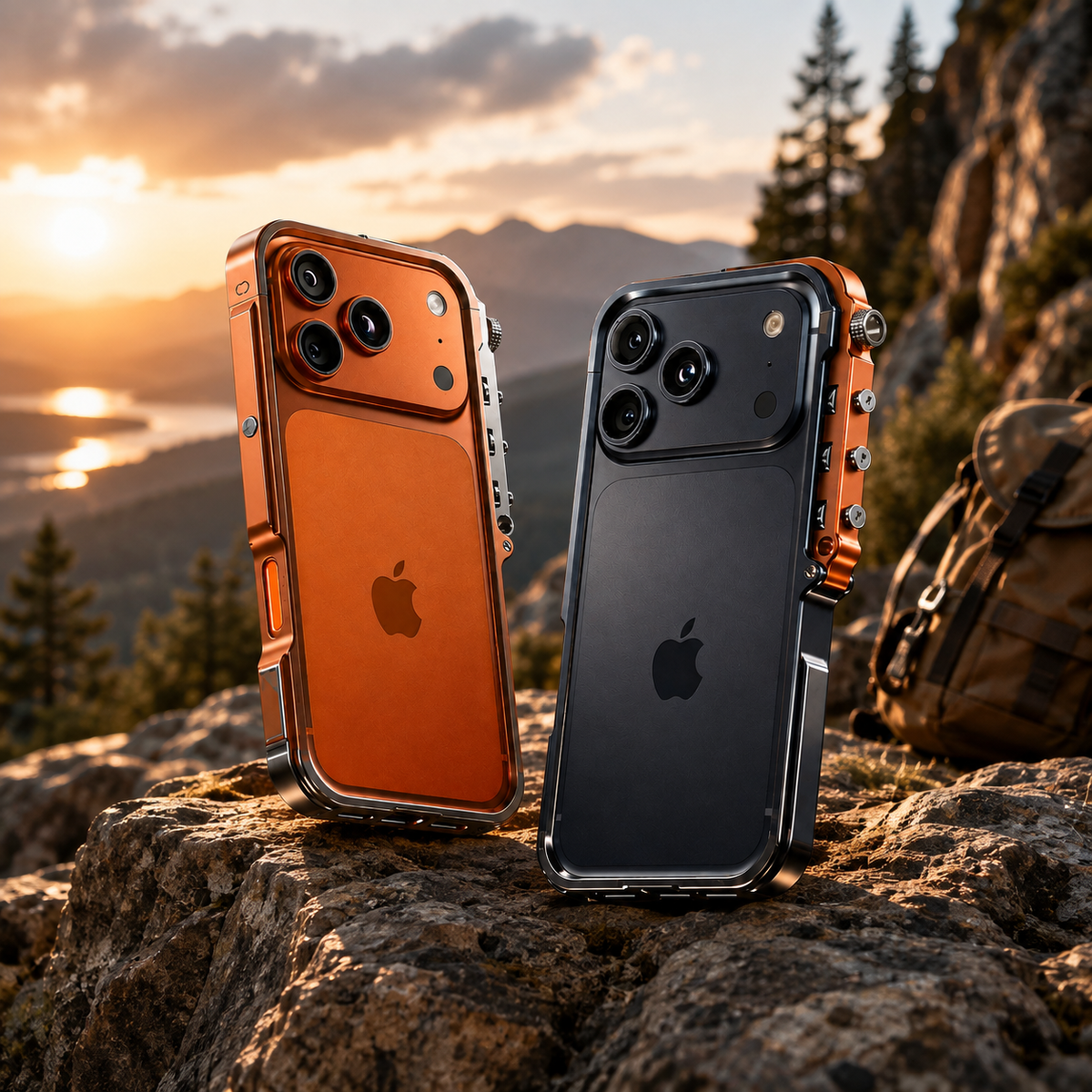 Premium iPhone Case Cyberpunk Aluminum Alloy Mechanical Bumper Metal Frame Shockproof Heavy Duty Camera Lens Protection Protective Design