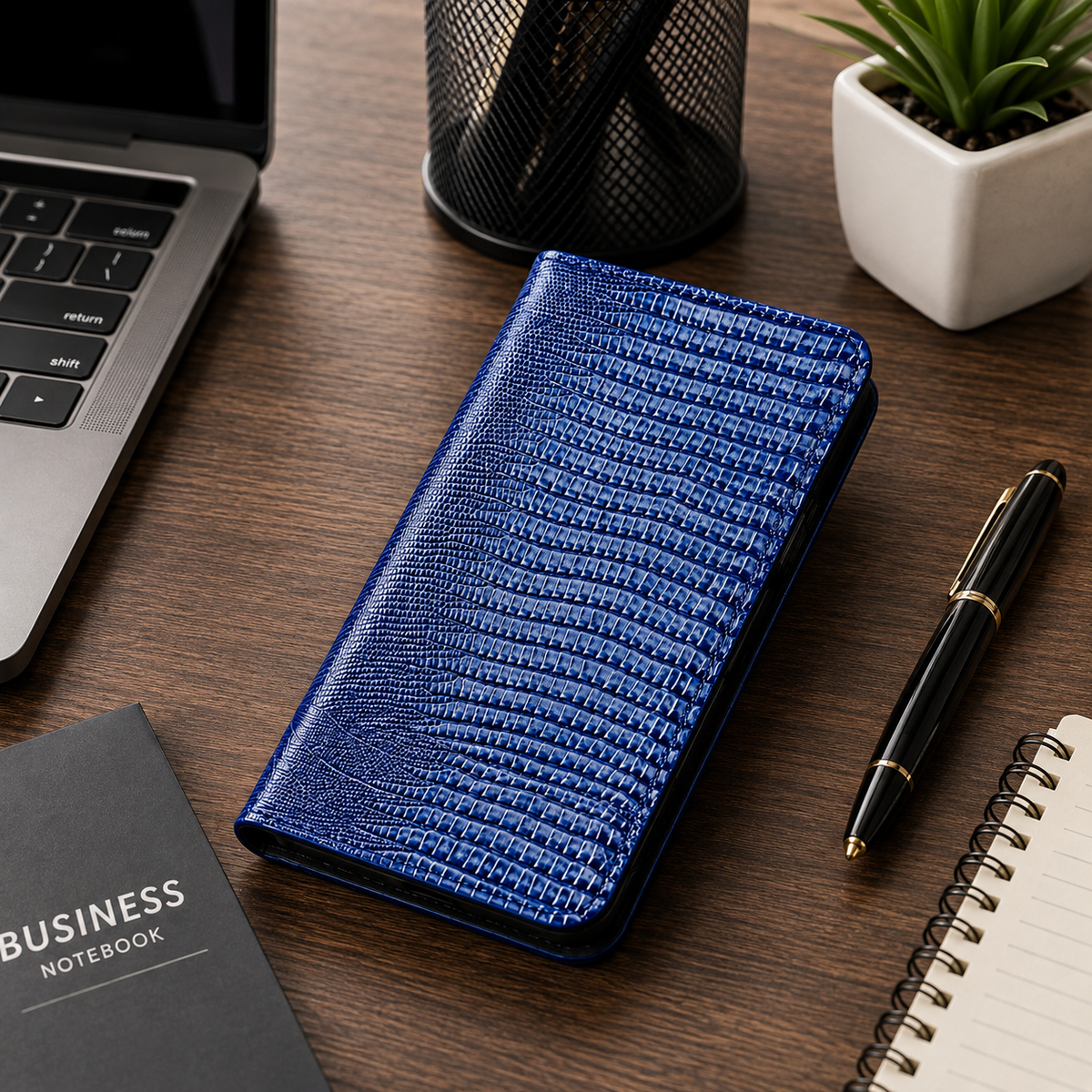 Premium iPhone Case Genuine Cowhide Leather Flip Wallet Protective Cover Crocodile Grain Card Holder Magnetic Stand Shockproof Full Body Design