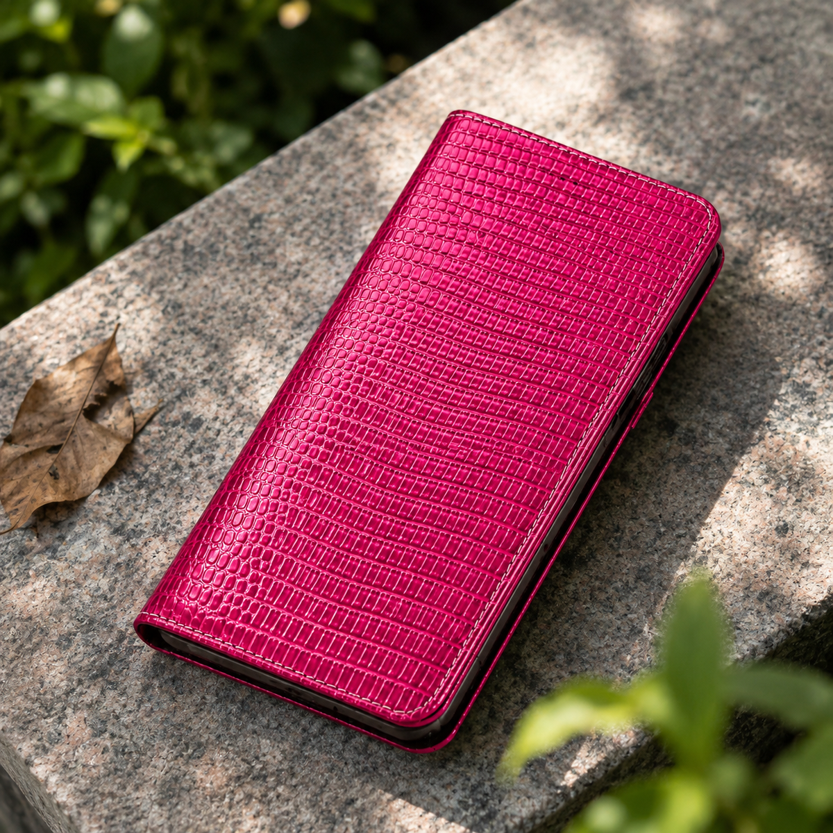 Premium iPhone Case Genuine Cowhide Leather Flip Wallet Protective Cover Crocodile Grain Card Holder Magnetic Stand Shockproof Full Body Design
