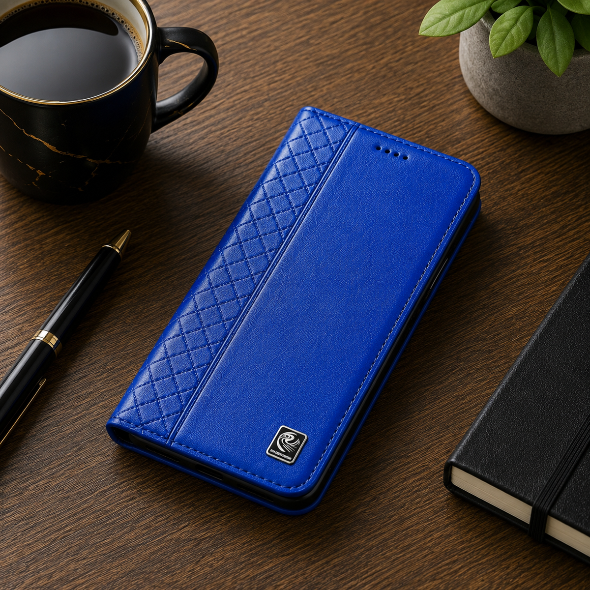 Premium iPhone Case Genuine Nappa Leather Wallet Flip Cover Card Holder Magnetic Closure Stand Function Shockproof Protective Business Design