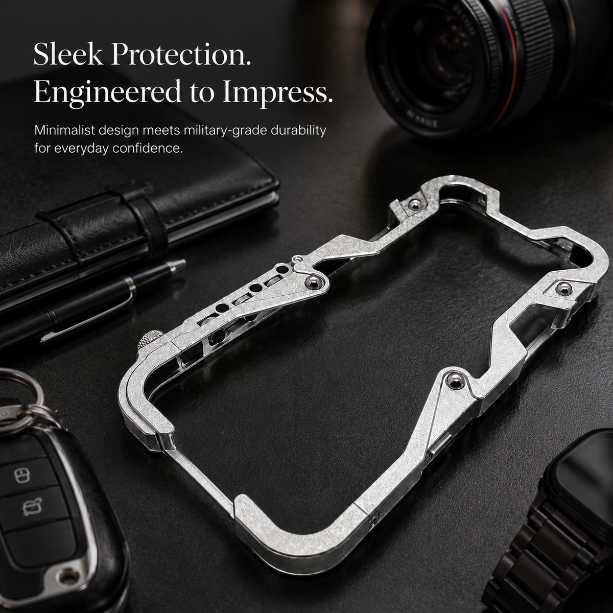Premium iPhone Case MagSafe Compatible Aluminum Armor Bumper Protective Cover Heavy Duty Shockproof Anti Slip Heat Dissipation Slim Metal Frame Design