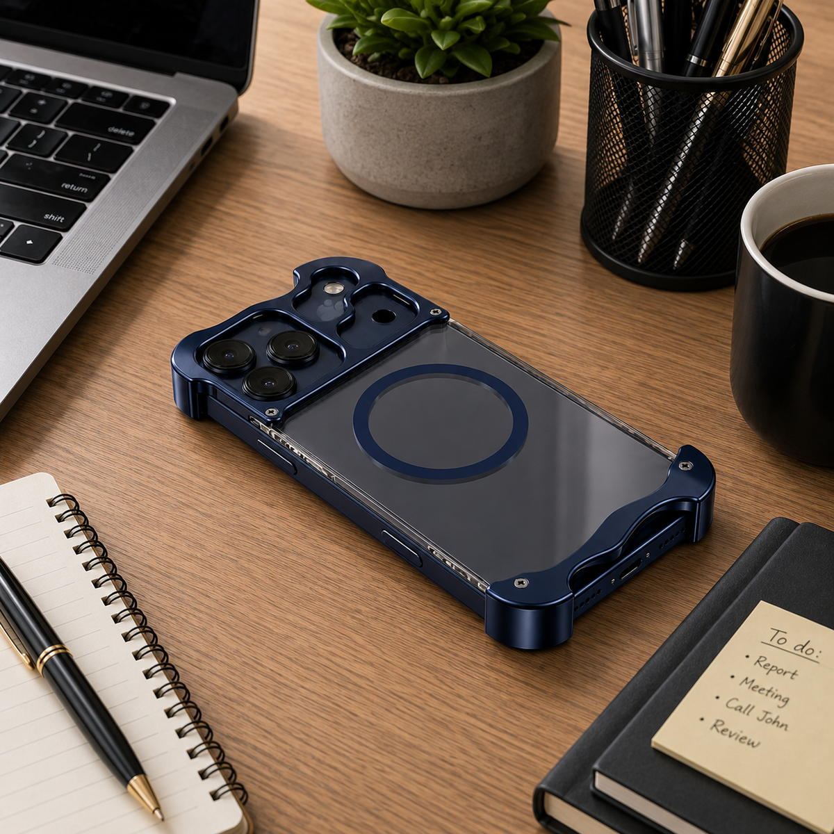 Premium iPhone Case MagSafe Compatible Aluminum Corner Bumper Protective Cover Transparent Back Shockproof Frameless Camera Protection Heat Dissipation Design