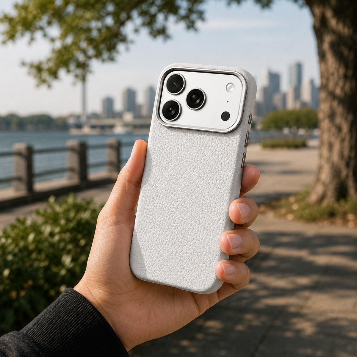 Premium iPhone Case MagSafe Compatible Luxury Lychee Leather Protective Cover Magnetic Shockproof Alloy Lens Protection Anti Scratch Full Coverage
