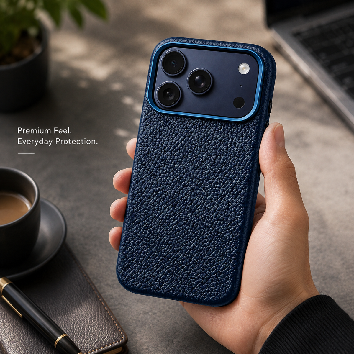 Premium iPhone Case MagSafe Compatible Luxury Lychee Leather Protective Cover Magnetic Shockproof Alloy Lens Protection Anti Scratch Full Coverage