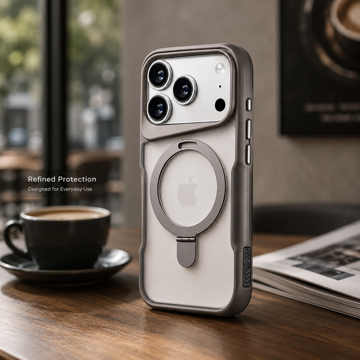 Premium iPhone Case MagSafe Compatible Magnetic Metal Ring Stand Shockproof Bumper Cover Translucent Matte Protective Case Anti Scratch Slim Full Coverage
