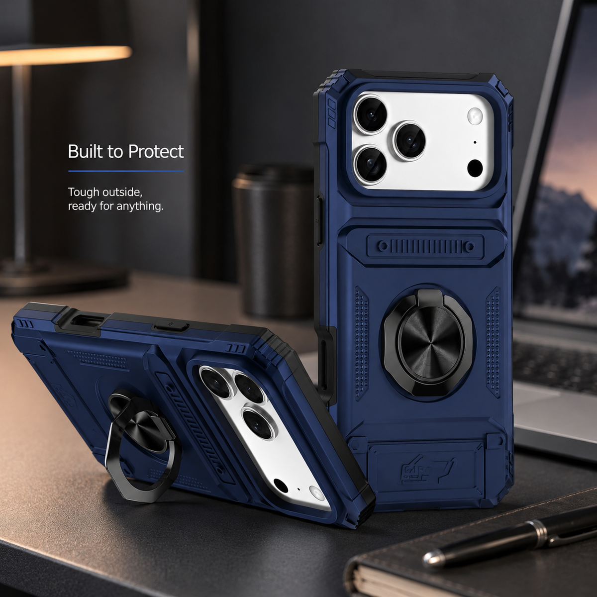 Premium iPhone Case MagSafe Compatible Magnetic Rotating Ring Kickstand Wallet Cover Heavy Duty Shockproof Protective PC Case Card Holder Full Coverage