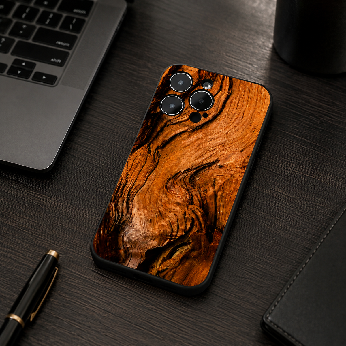 Premium iPhone Case MagSafe Compatible Natural Wood Cover Shockproof TPU Bumper Ultra Thin Protective Back Camera Lens Protection Full Coverage