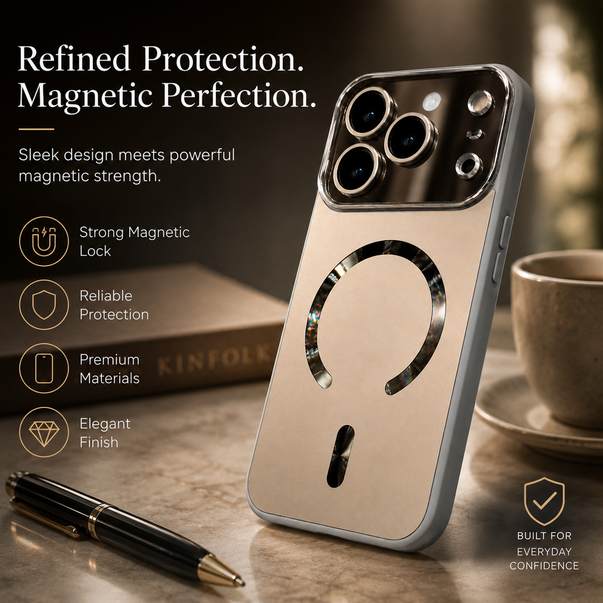 Premium iPhone Case MagSafe Compatible Protective Cover Camera Lens Protection Shockproof Matte Glass Magnetic Anti Fingerprint PC TPU Slim Full Coverage