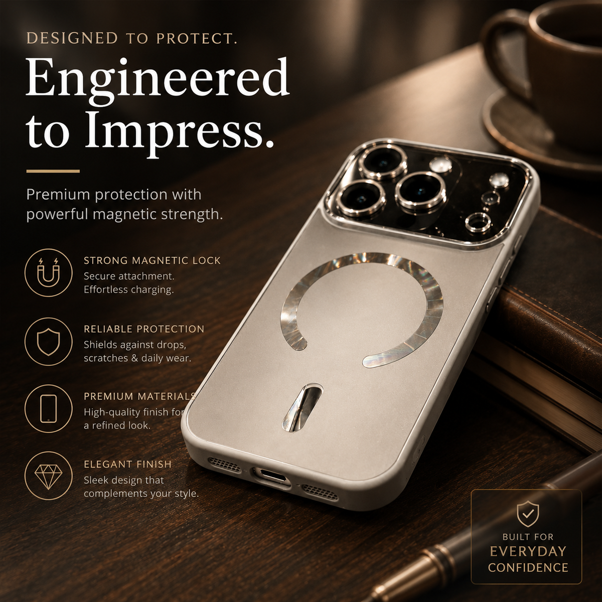 Premium iPhone Case MagSafe Compatible Protective Cover Camera Lens Protection Shockproof Matte Glass Magnetic Anti Fingerprint PC TPU Slim Full Coverage