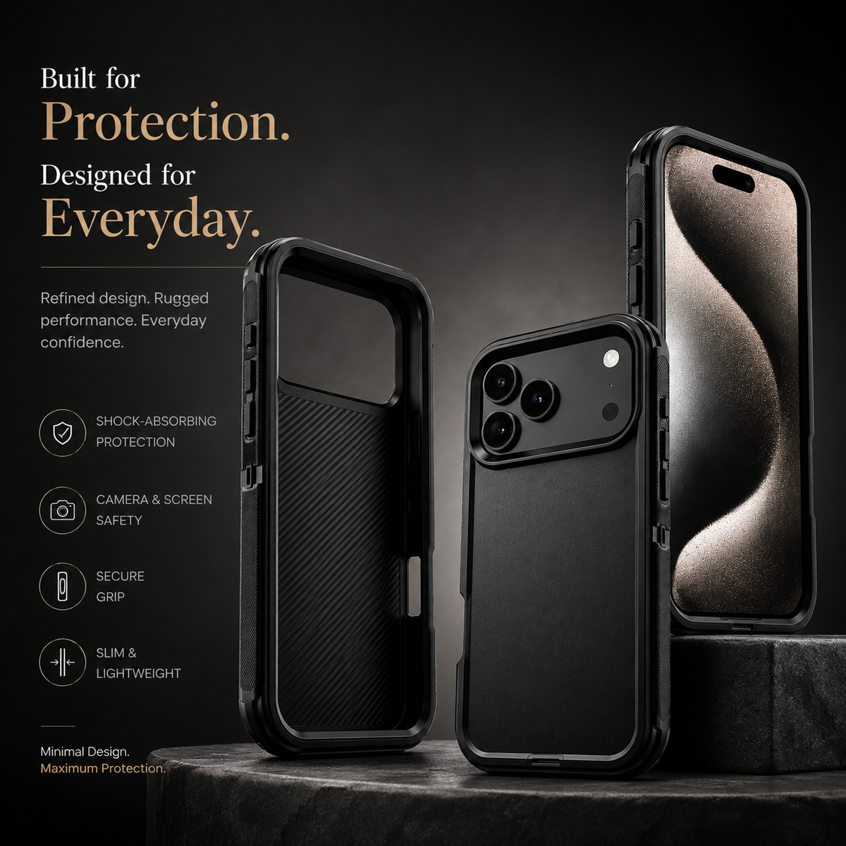 Premium iPhone Case MagSafe Compatible Rugged Holster Protective Cover 3 Layer Shockproof Armor Belt Clip Wireless Charging Anti Scratch Full Coverage