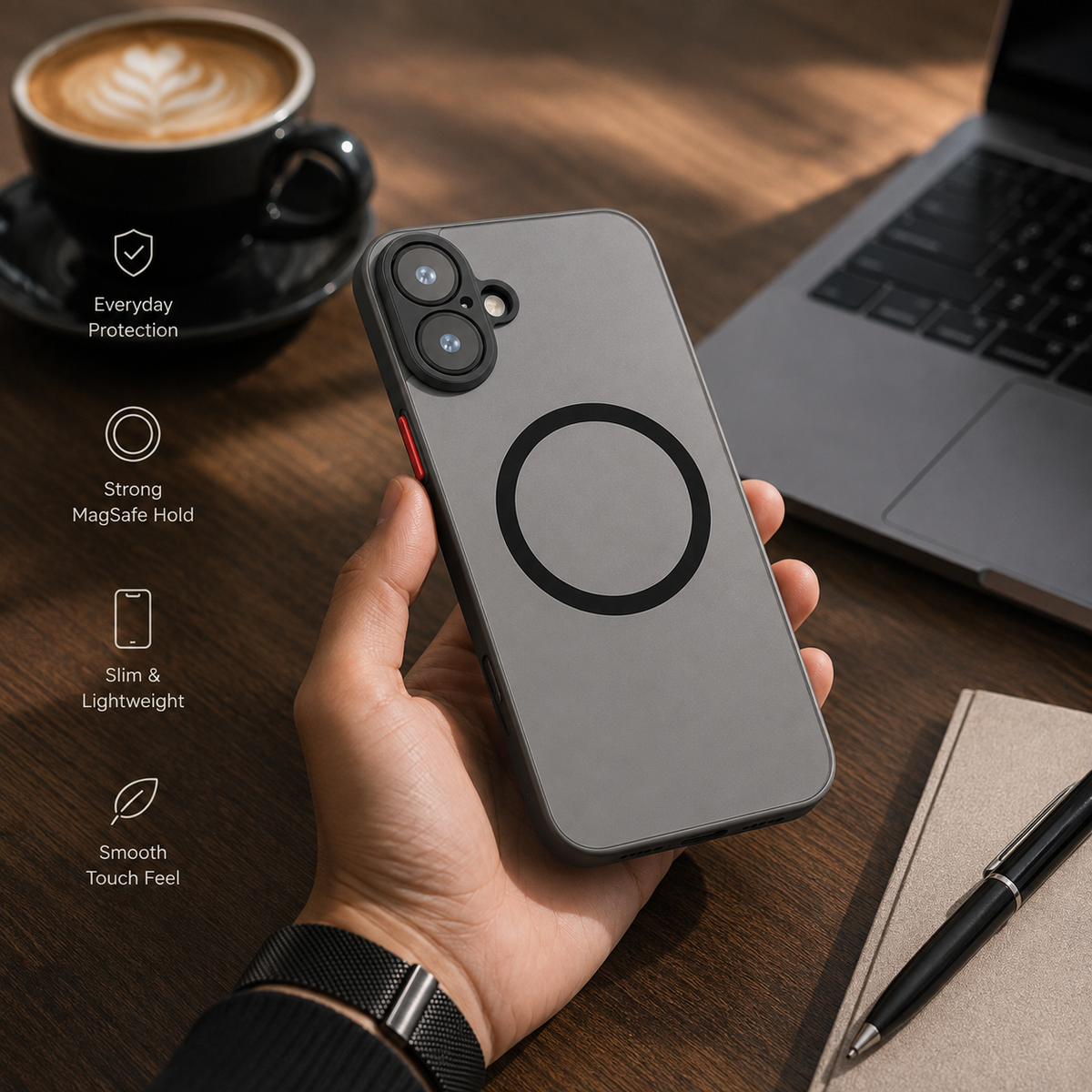 Premium iPhone Case MagSafe Compatible Translucent Magnetic Armor Shockproof Matte Protective Cover Anti Scratch Anti Fingerprint Slim Full Coverage