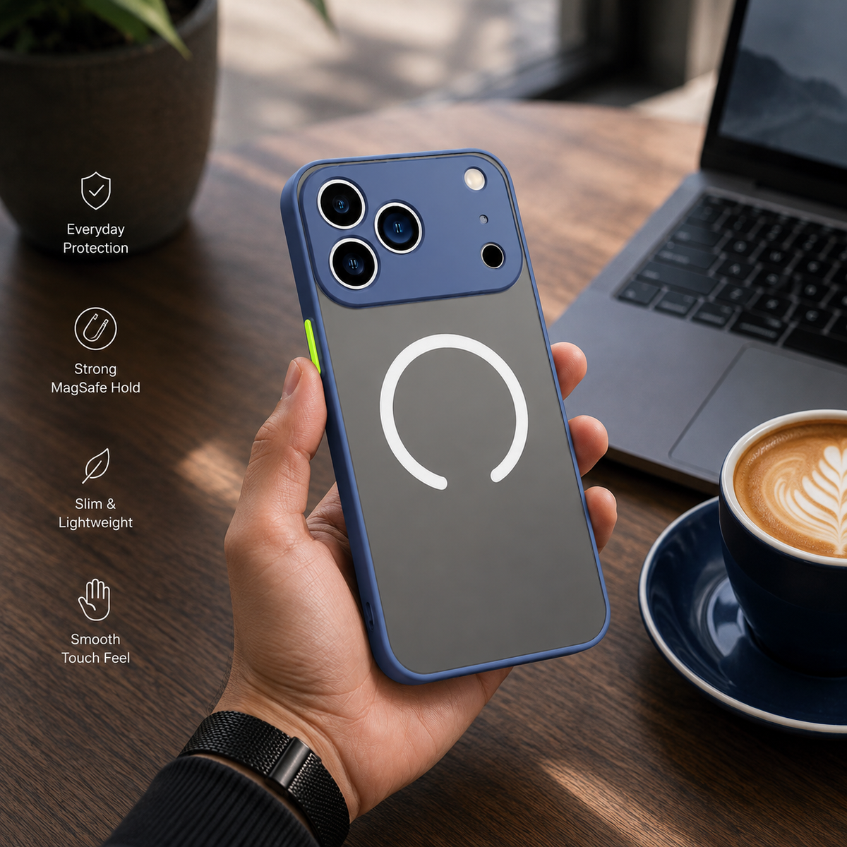 Premium iPhone Case MagSafe Compatible Translucent Magnetic Armor Shockproof Matte Protective Cover Anti Scratch Anti Fingerprint Slim Full Coverage