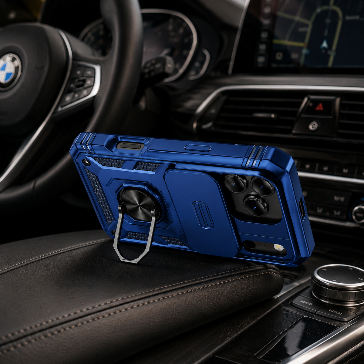 Premium iPhone Case Protective Cover Camera Lens Protection Shockproof Sliding Camera Cover 360 Rotating Kickstand Heavy Duty Anti Scratch Full Coverage