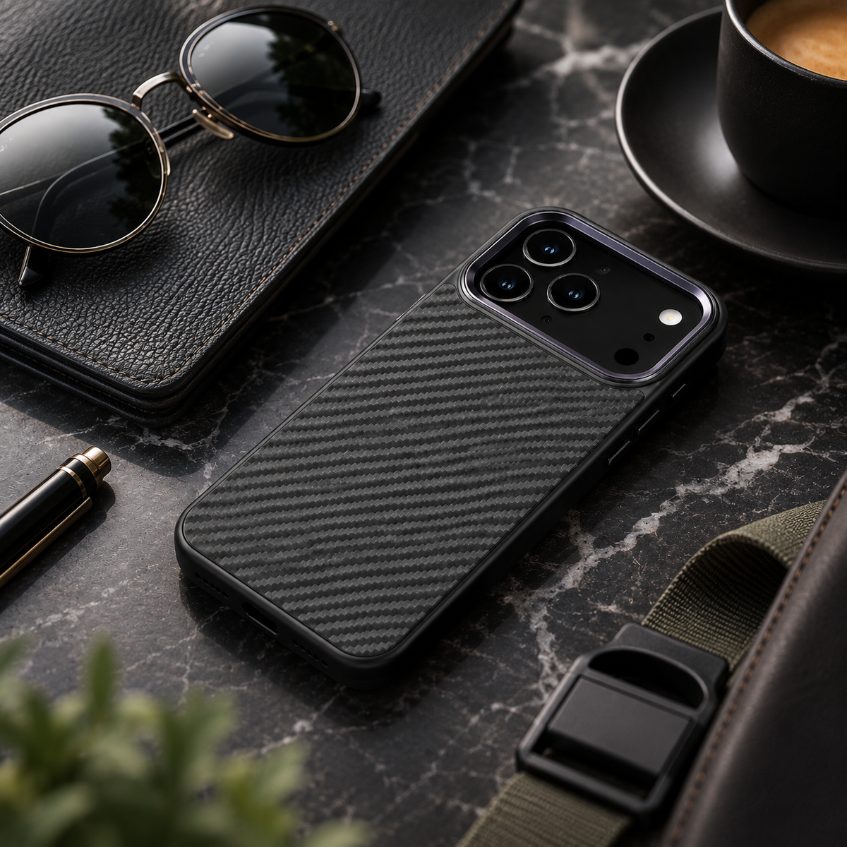 Premium iPhone Case Real Aramid Fiber Magnetic Protective Cover MagSafe Compatible Wireless Charging Ultra Thin Scratch Resistant Full Coverage