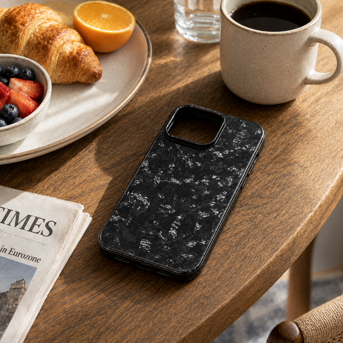 Premium iPhone Case Real Forged Carbon Fiber Cover Matte Glossy Finish Camera Lens Protection Anti Fingerprint Non Slip Slim Protective Design