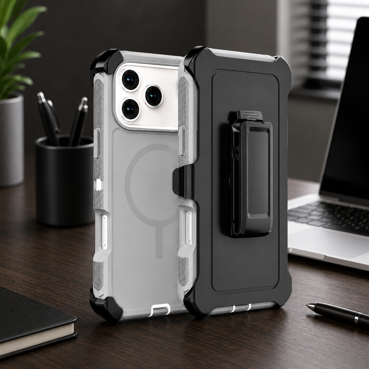 Premium iPhone Case Rugged Defender Shockproof Protective Cover Dual Layer Armor Belt Clip Magnetic Full Port Protection Anti Scratch Heavy Duty Design