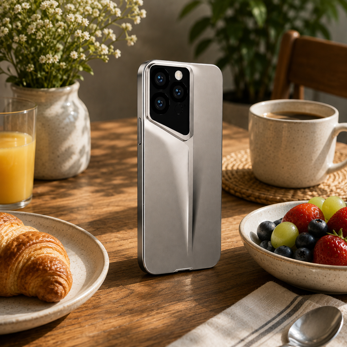 Premium iPhone Case Ultra Thin Blade Shockproof Protective Cover Titanium Style Slim Hard Shell Camera Lens Protection Anti Scratch Full Coverage