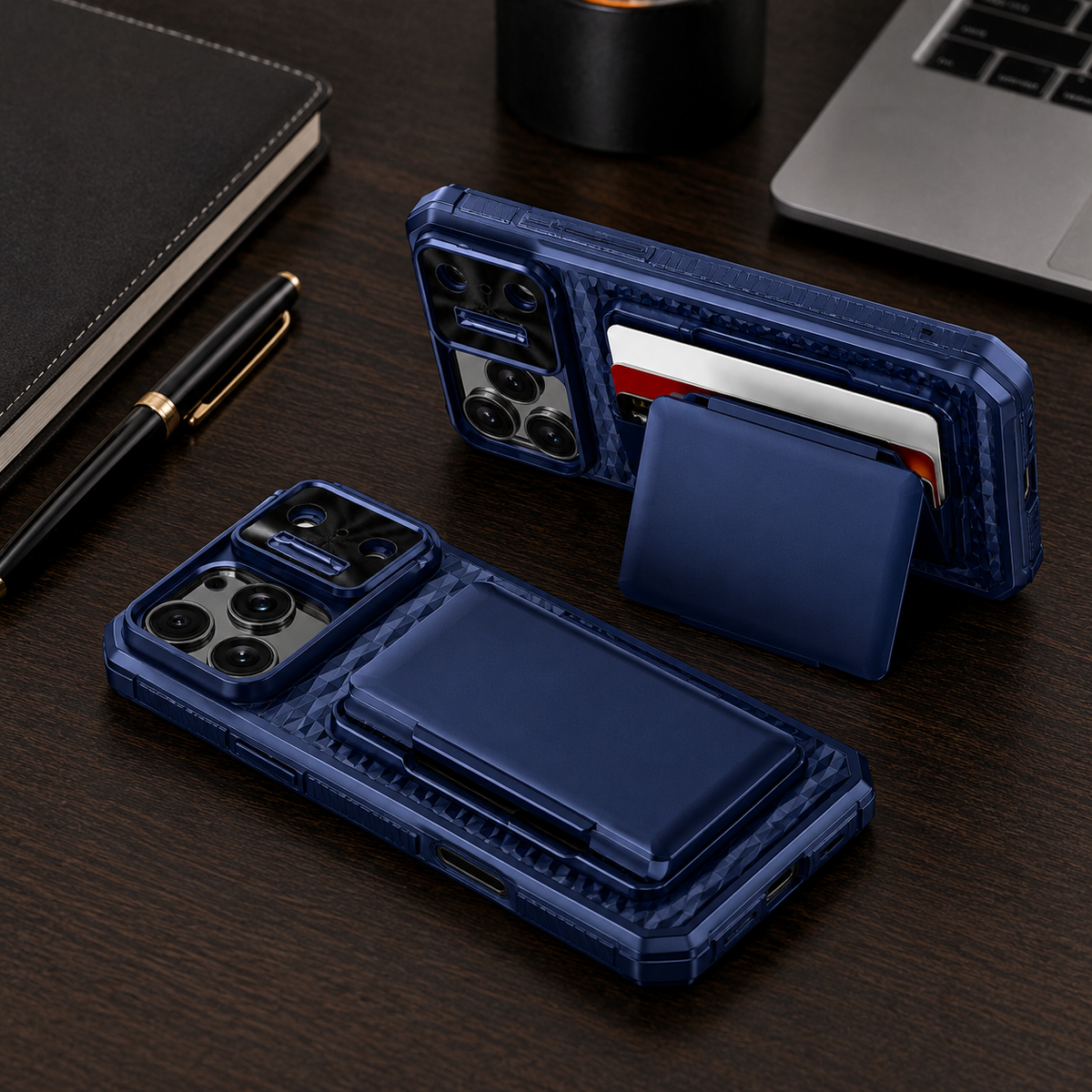 Premium iPhone Case Wallet Card Holder Sliding Camera Cover Shockproof Dual Layer Heavy Duty Protective Cover Stand Full Coverage Anti Scratch Design