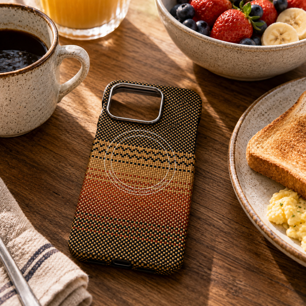 Premium iPhone Case MagSafe Compatible Real Carbon Fiber Aramid Kevlar Protective Cover Ultra Thin Shockproof Matte Anti Fingerprint Full Coverage Design