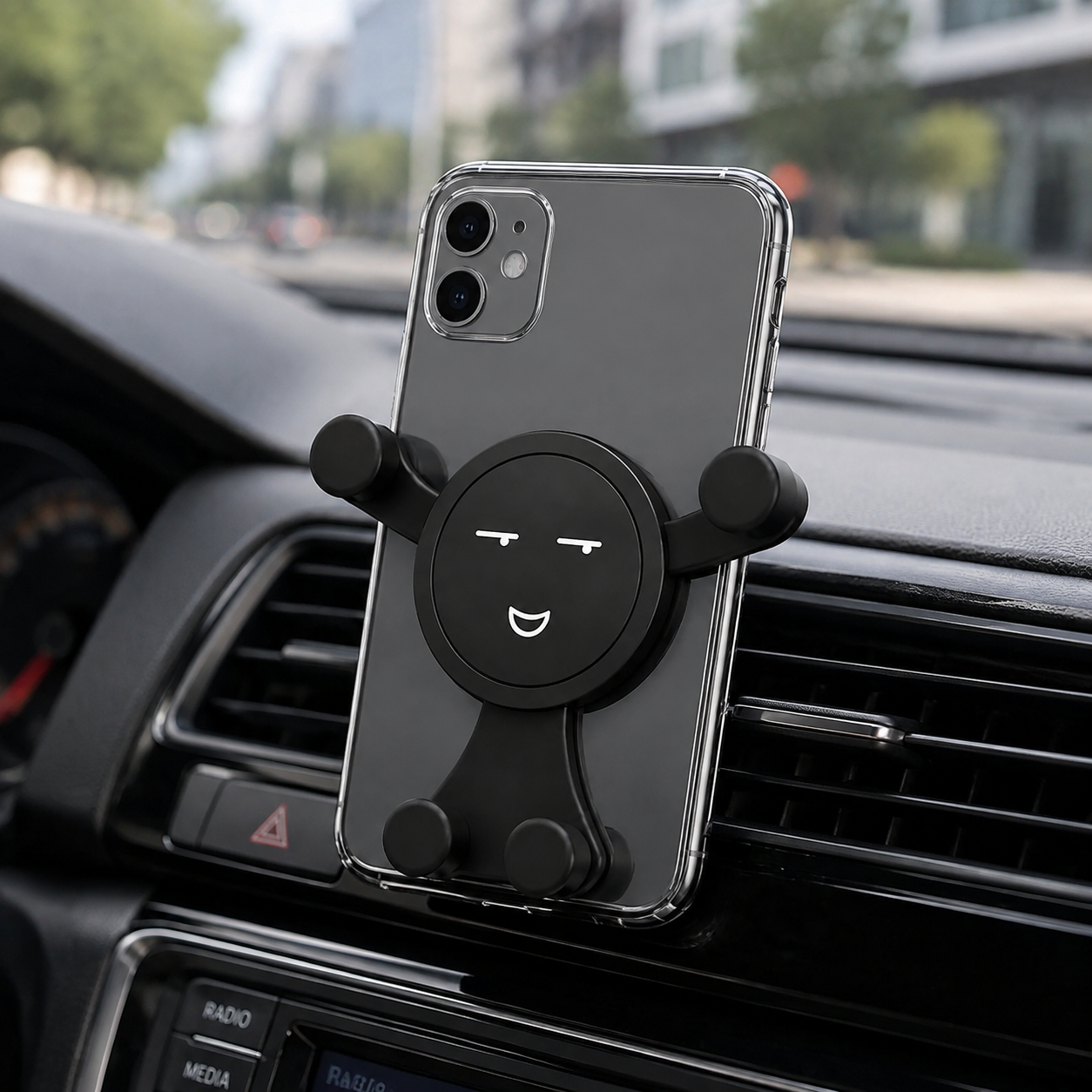 Premium Gravity Car Phone Holder Auto Lock Air Vent Phone Mount Hands-Free Smartphone Holder Anti-Slip Car Mount GPS Compatible with iPhone