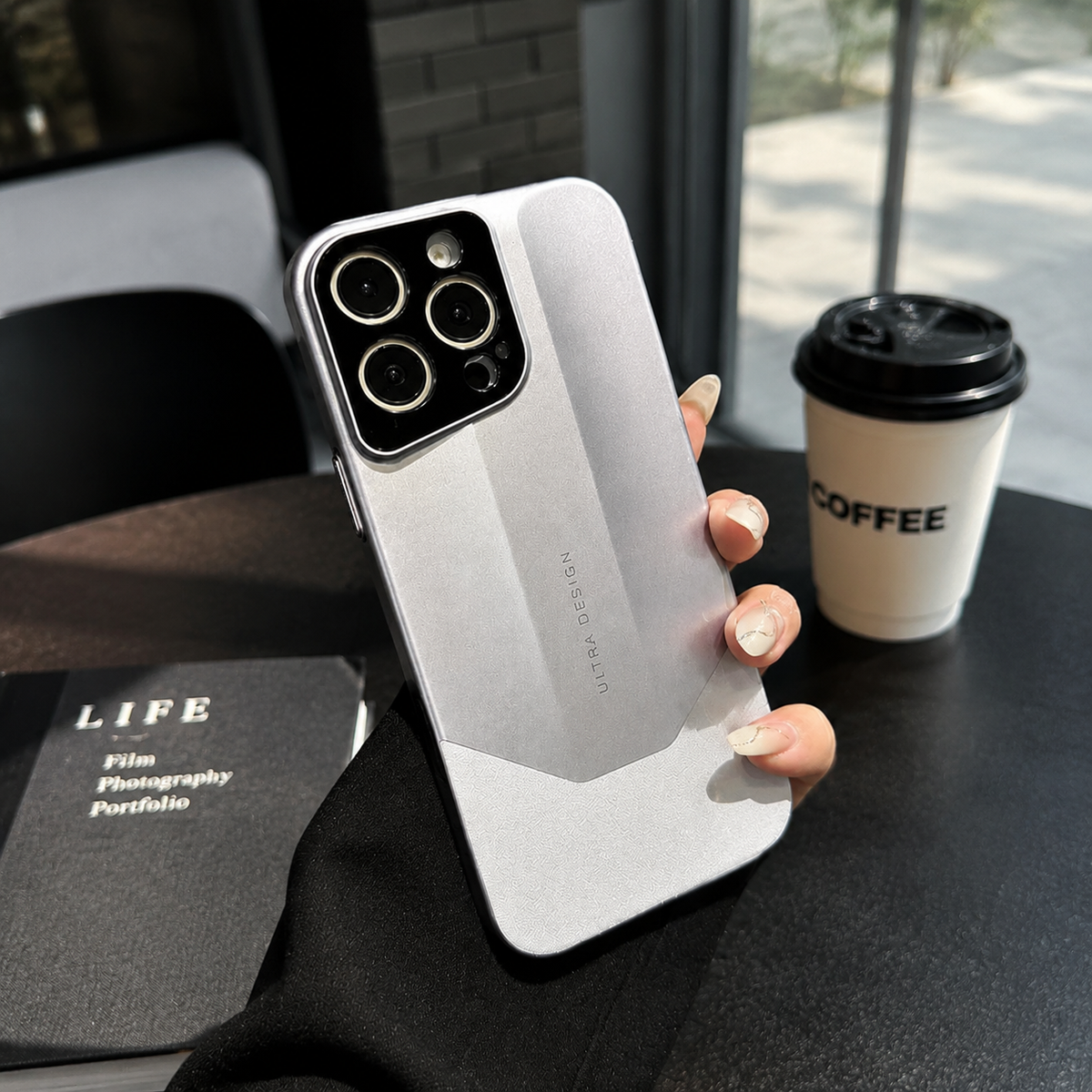 Premium iPhone Case Luxury Contrast Color Leather PC Hybrid Protective Cover Shockproof Anti Scratch Camera Lens Protection Slim Full Coverage