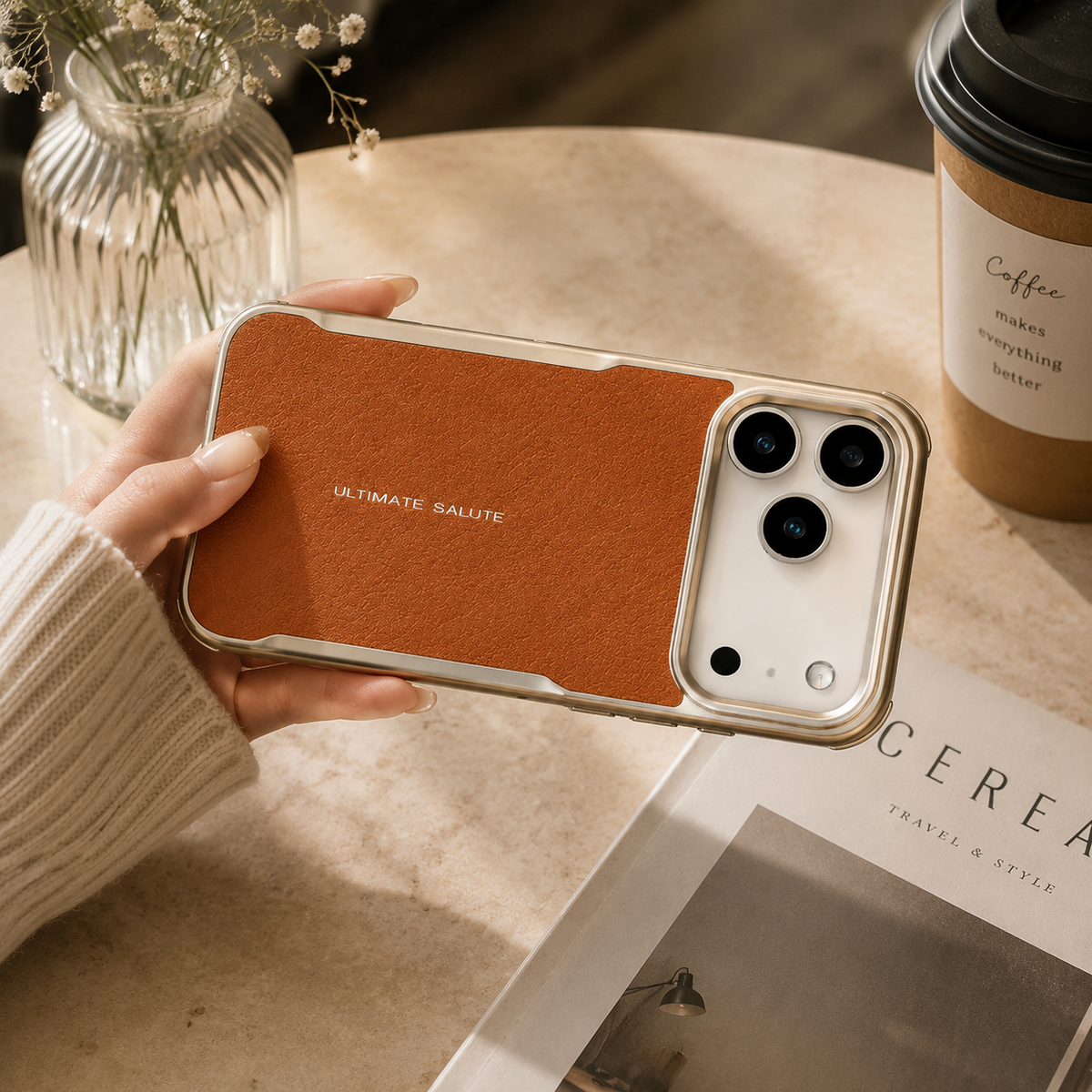 Premium iPhone Case MagSafe Compatible Luxury PU Leather Protective Cover Magnetic PC Frame Shockproof Anti Scratch Full Coverage Slim Design