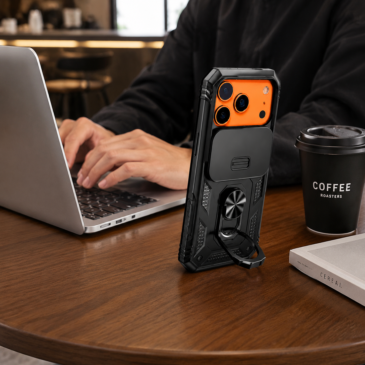Premium iPhone Case Magnetic Armor Shockproof Protective Cover 360 Degree Rotating Ring Holder Camera Lens Protection Anti Scratch Full Coverage