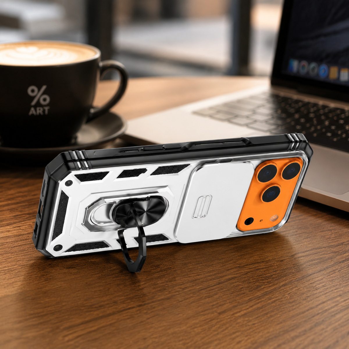 Premium iPhone Case Magnetic Armor Shockproof Protective Cover 360 Degree Rotating Ring Holder Camera Lens Protection Anti Scratch Full Coverage