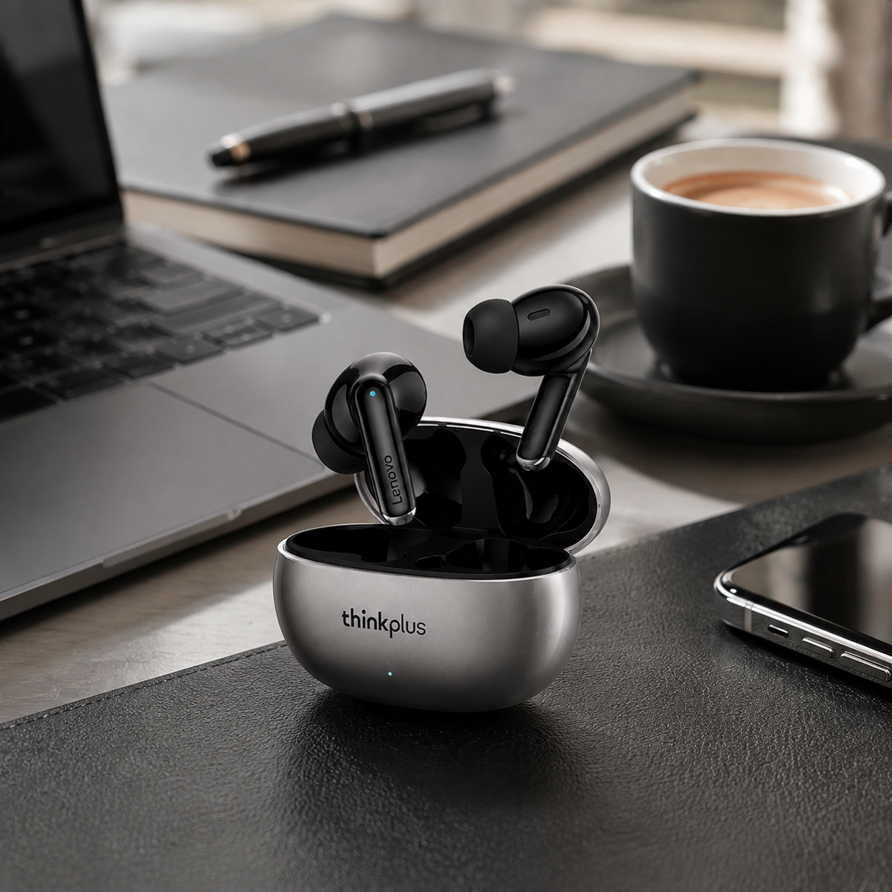 Premium Bluetooth 5.3 Wireless Earbuds Stereo In-Ear Headphones with Clear Microphone Secure Sport Fit Low Latency Compatible with iPhone