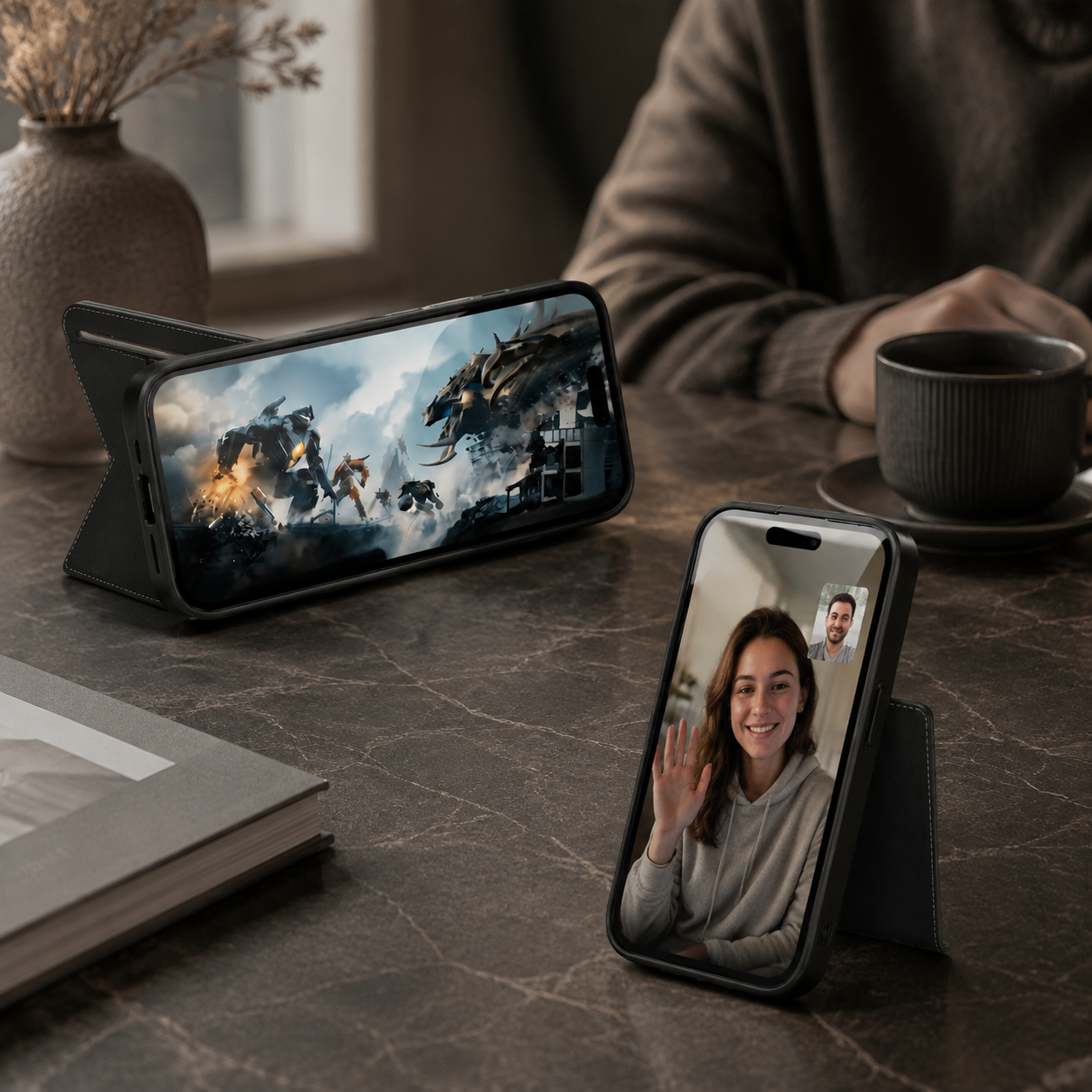 Premium iPhone Case 2-in-1 Detachable Magnetic Wallet Cover PU Leather Card Holder Shockproof Protective Case Pocket Design