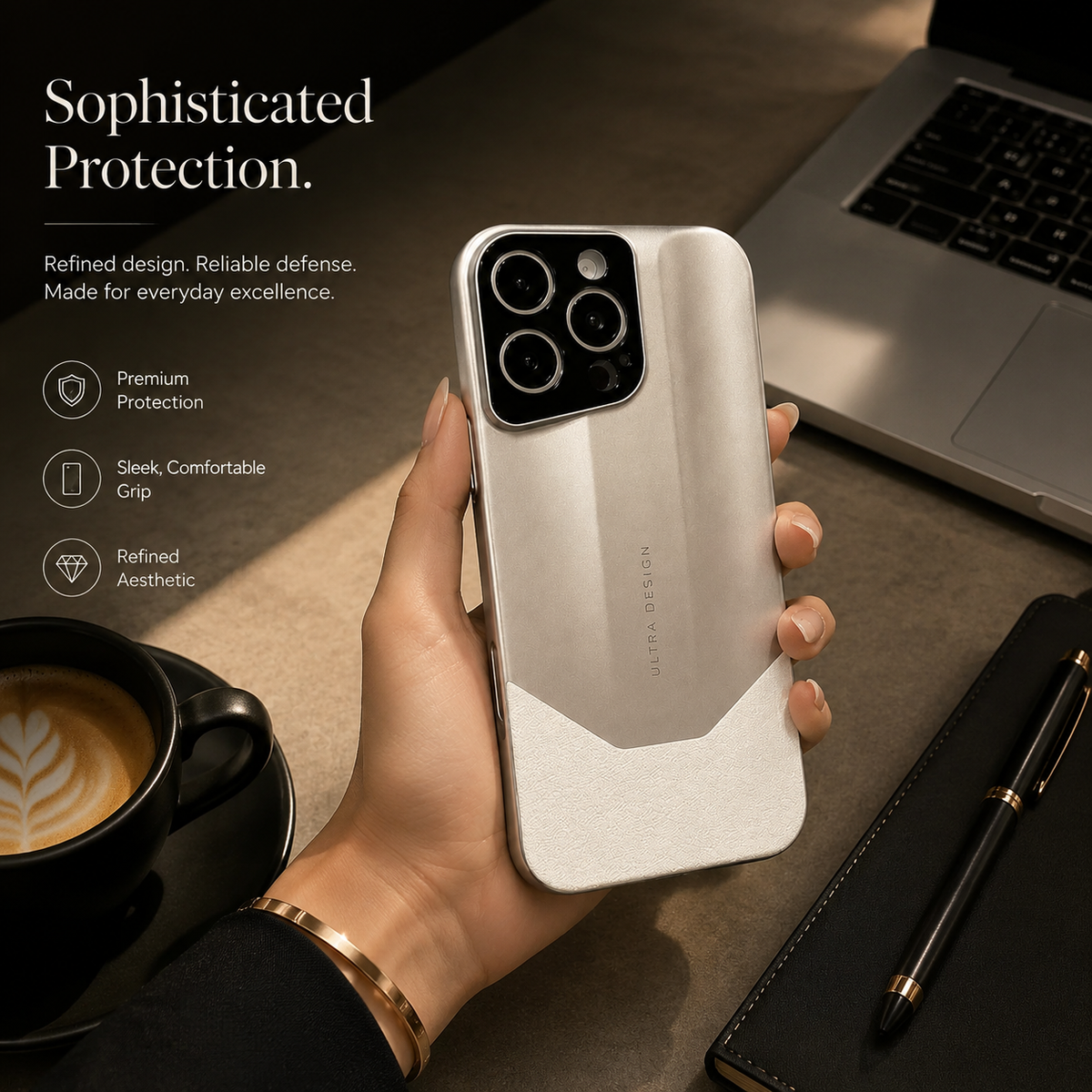 Premium iPhone Case Luxury Contrast Color Leather PC Hybrid Protective Cover Shockproof Anti Scratch Camera Lens Protection Slim Full Coverage