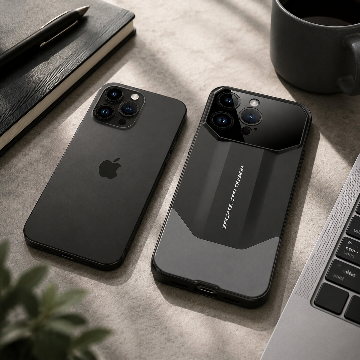 Premium iPhone Case Luxury Supercar Design Hard PC Shockproof Protective Cover Camera Lens Protection Anti Scratch Dustproof Slim Full Coverage