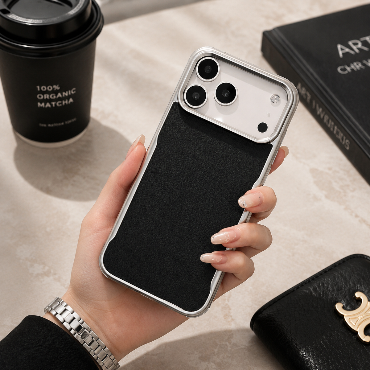 Premium iPhone Case MagSafe Compatible Luxury PU Leather Protective Cover Magnetic PC Frame Shockproof Anti Scratch Full Coverage Slim Design