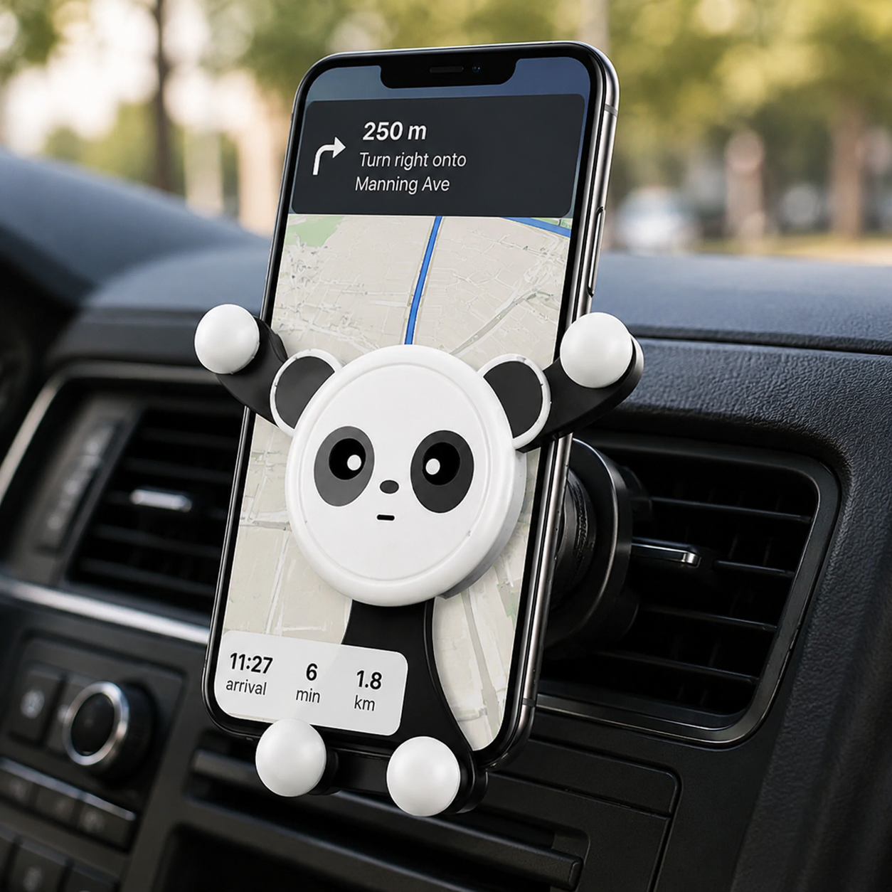 Premium Gravity Car Phone Holder Auto Lock Air Vent Phone Mount Hands-Free Smartphone Holder Anti-Slip Car Mount GPS Compatible with iPhone