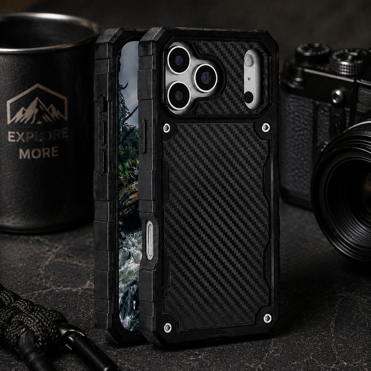 Premium iPhone Case Heavy Duty MagSafe Compatible Protective Cover Shockproof Military Grade Drop Protection Scratch Resistant Full Coverage