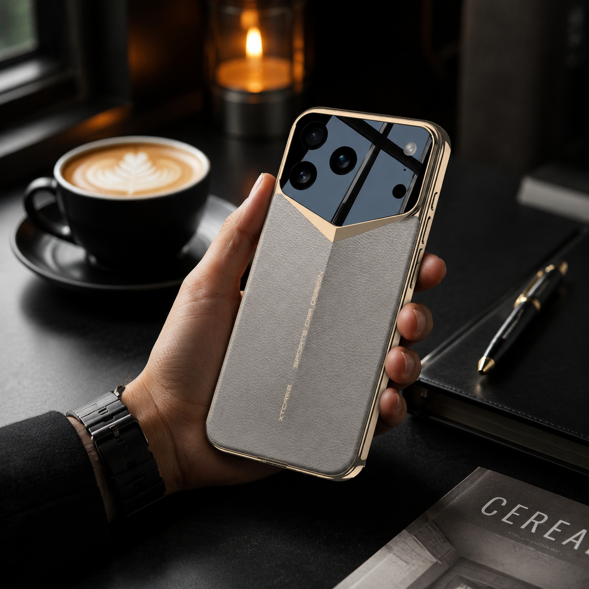 Premium iPhone Case Electroplated Leather Protective Cover Shockproof Hard Shell Camera Lens Protection Anti Fingerprint Anti Scratch Slim Full Coverage