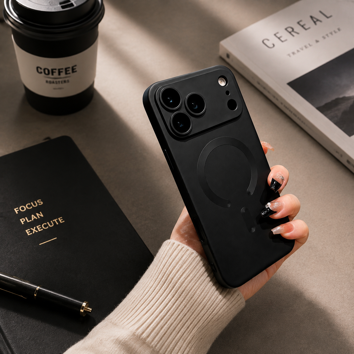 Premium iPhone Case MagSafe Compatible Metallic Paint Magnetic Protective Cover Anti Fingerprint Shockproof Camera Lens Protection Wireless Charging Slim Design