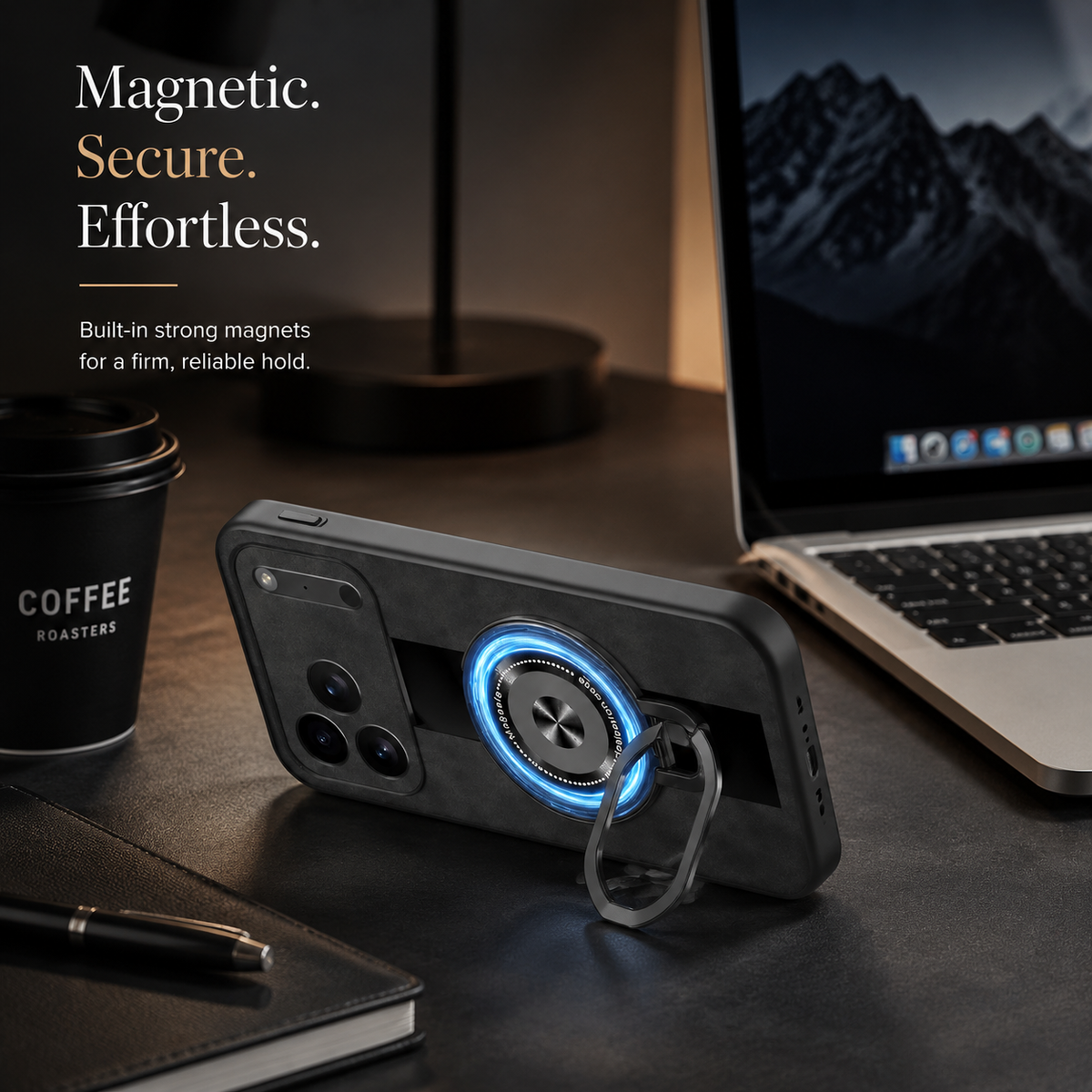 Premium iPhone Case MagSafe Compatible Matte Fiber Shockproof Protective Cover Magnetic Ring Stand Camera Lens Protection Slim Full Coverage