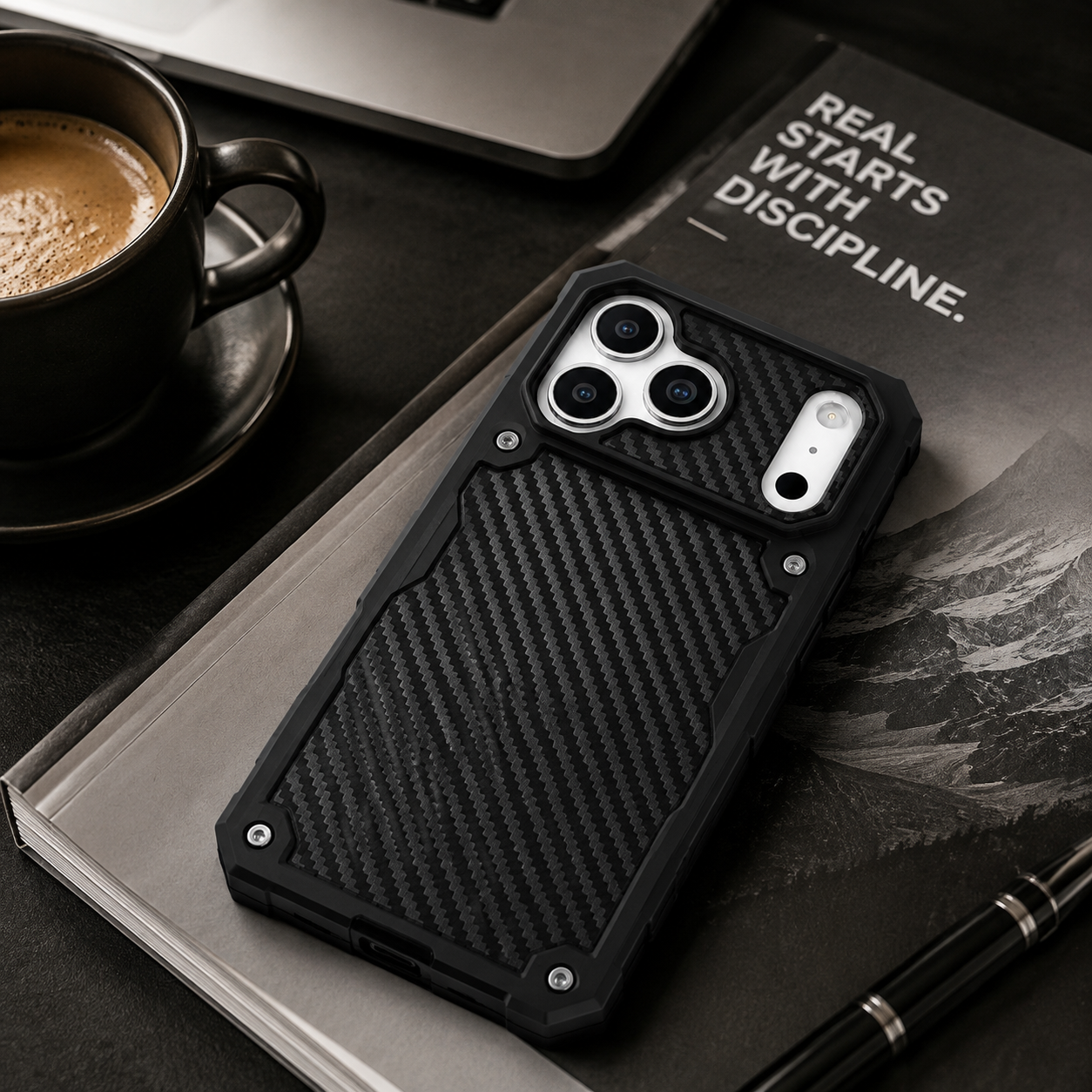 Premium iPhone Case Heavy Duty MagSafe Compatible Protective Cover Shockproof Military Grade Drop Protection Scratch Resistant Full Coverage