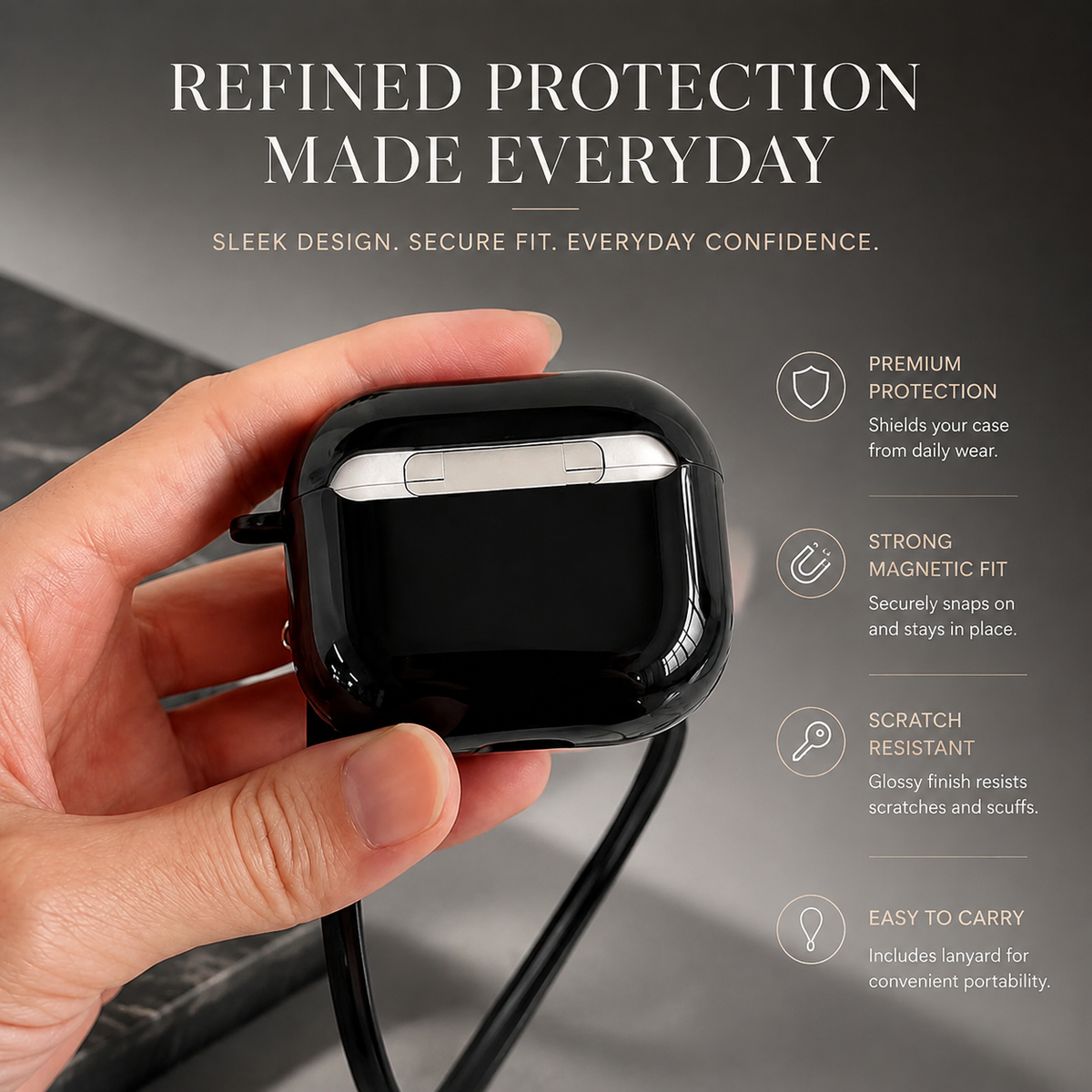 Premium Camera AirPods Case Soft Silicone Protective Cover Cute Wireless Charging Carry Strap Shockproof Earbuds Case Compatible with AirPods