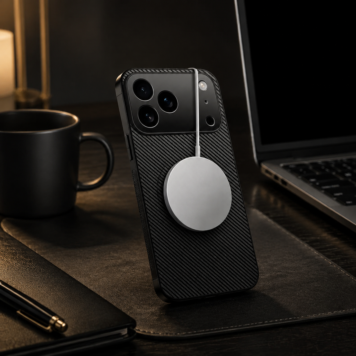Premium iPhone Case MagSafe Compatible Luxury Carbon Fiber Leather Protective Cover Ultra Thin Magnetic Wireless Charging Shockproof Slim Full Coverage