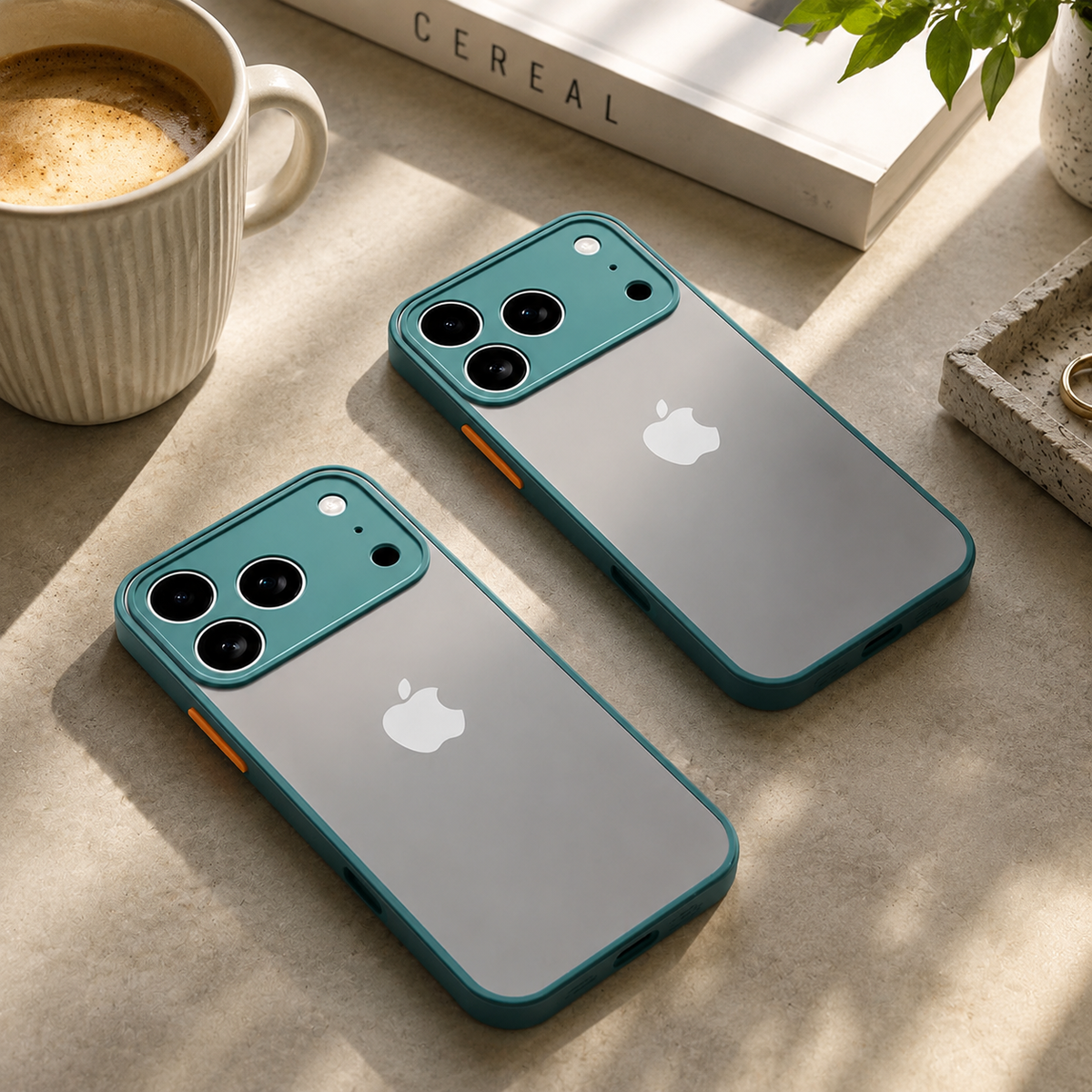 Premium iPhone Case Translucent Armor Shockproof Bumper Cover Matte Protective PC TPU Anti Fingerprint Anti Scratch Slim Full Coverage