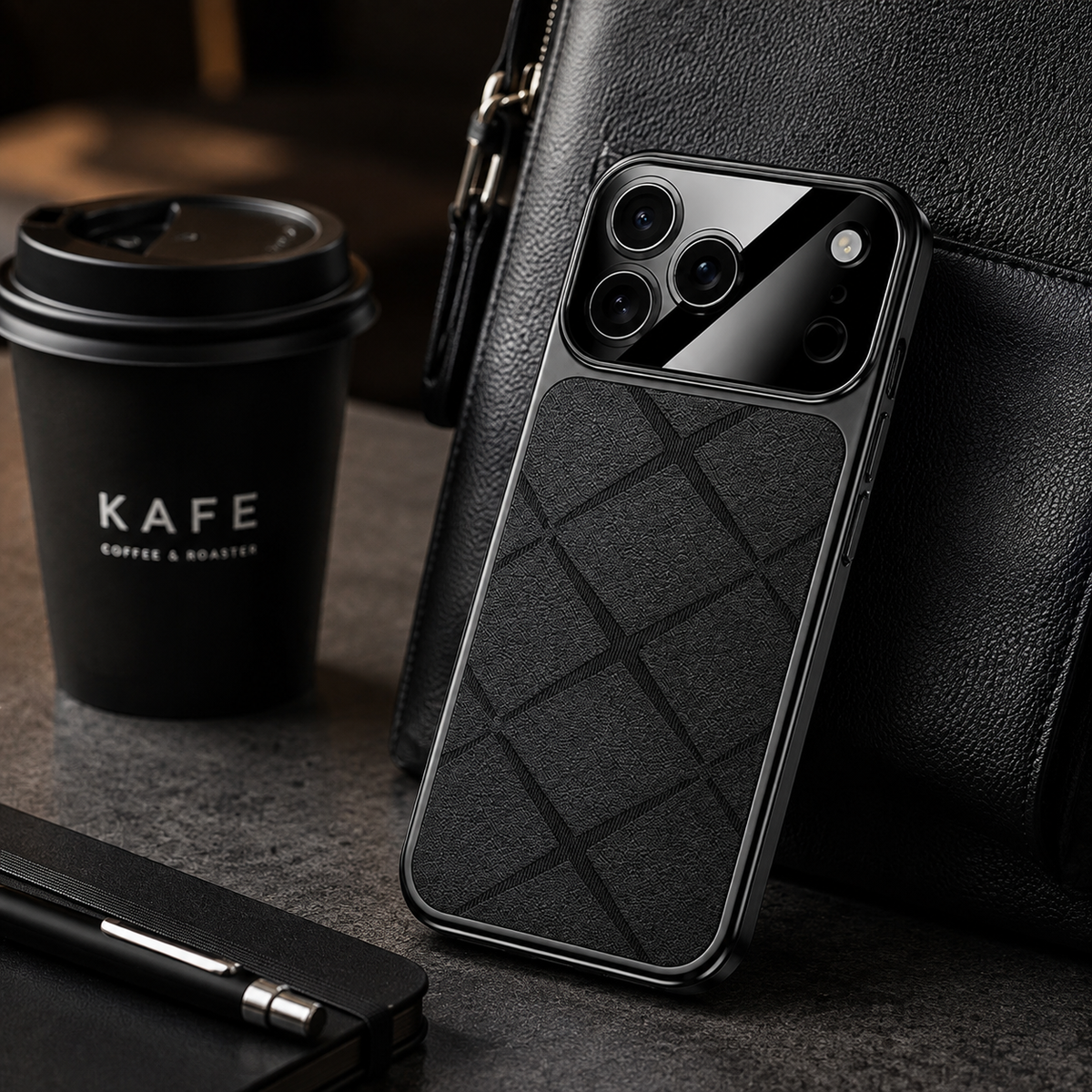 Premium iPhone Case Luxury Leather Frame Plating Protective Cover Shockproof Bumper Camera Lens Protection Anti Scratch Slim Full Coverage