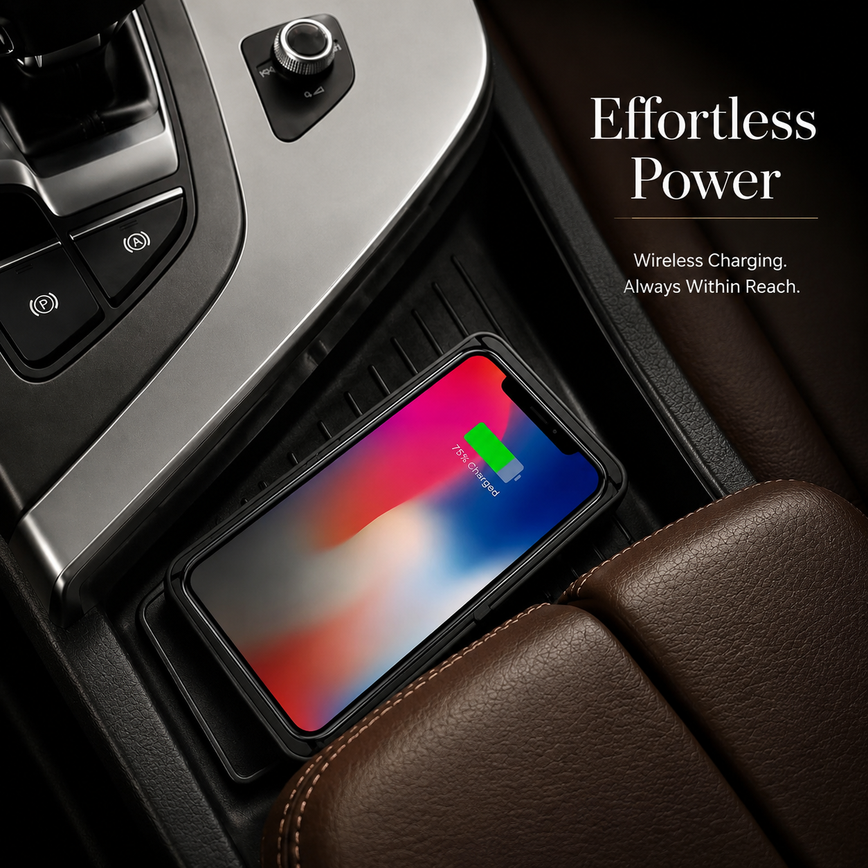 Premium Wireless Car Charger 15W Fast Wireless Charging Dashboard Phone Charging Pad Anti-Slip Silicone Cradle Dock Compatible with iPhone