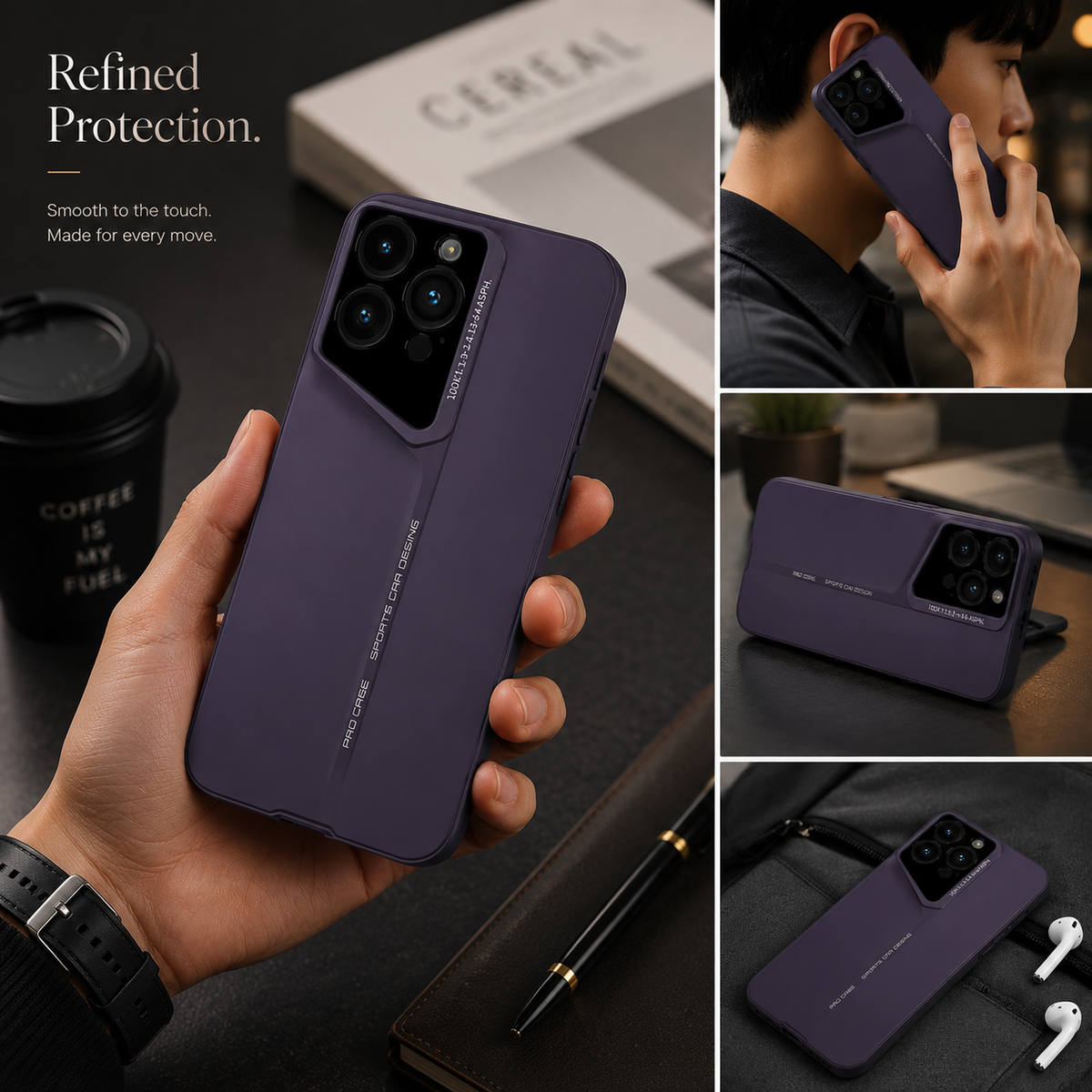 Premium iPhone Case Ultra Thin Blade Shockproof Protective Cover Titanium Style Slim Hard Shell Camera Lens Protection Anti Scratch Full Coverage