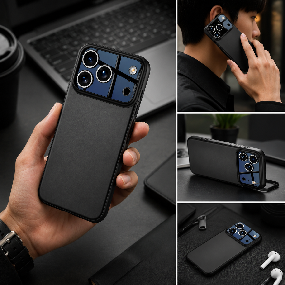 Premium iPhone Case Two Tone Spliced Slim Hard Shell Protective Cover Camera Lens Protection Anti Fingerprint Anti Scratch Non Slip Full Coverage  2. Product Description