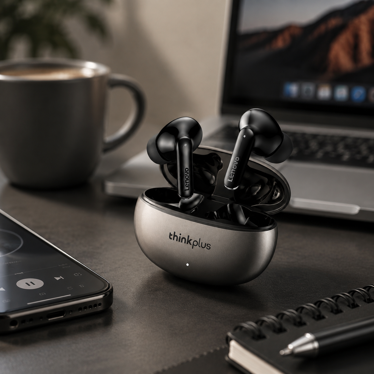 Premium Bluetooth 5.3 Wireless Earbuds Stereo In-Ear Headphones with Clear Microphone Secure Sport Fit Low Latency Compatible with iPhone