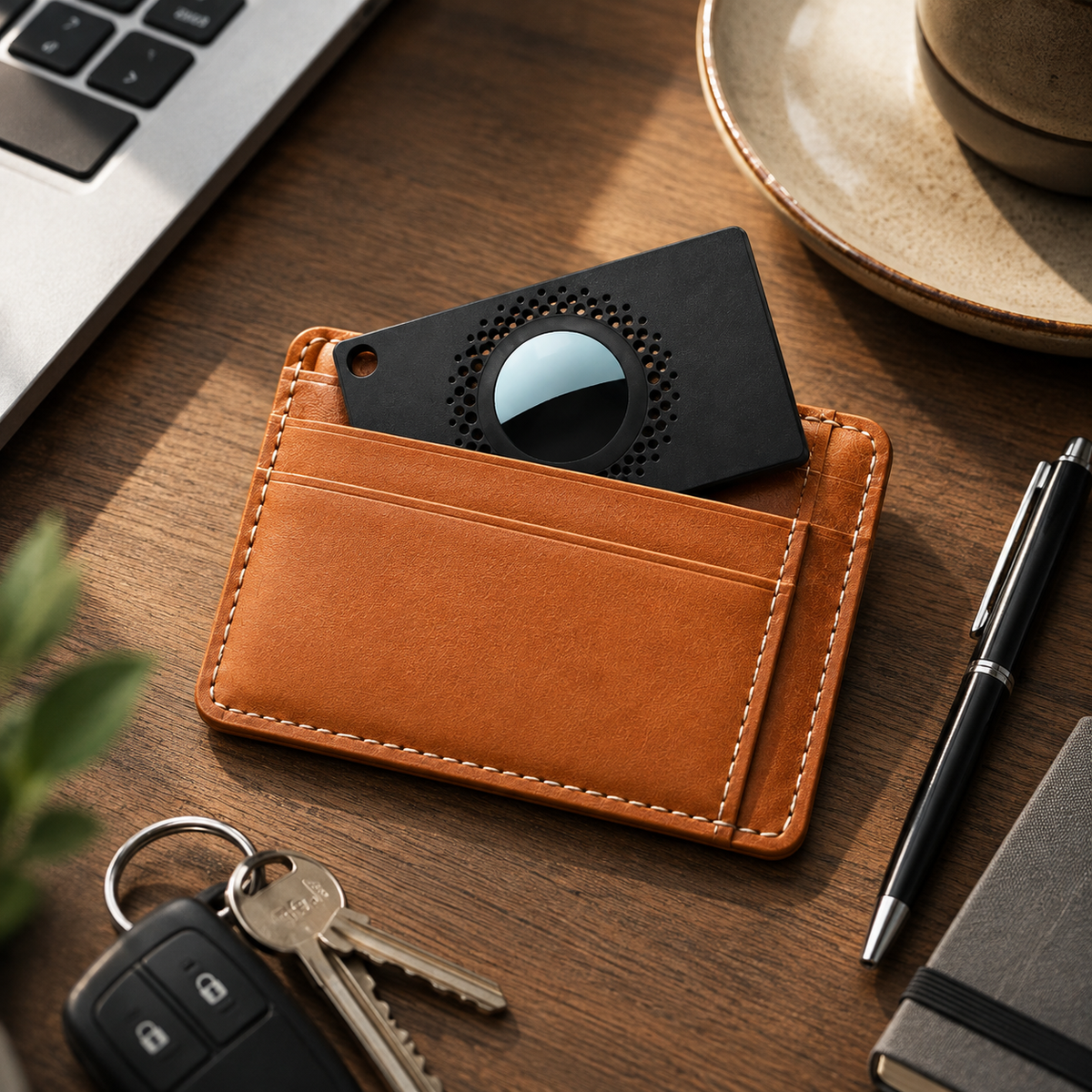 Premium Slim AirTag Wallet Case Ultra-Thin Credit Card Holder Anti-Lost GPS Tracker Protective Sleeve Durable ABS Compatible with AirTag